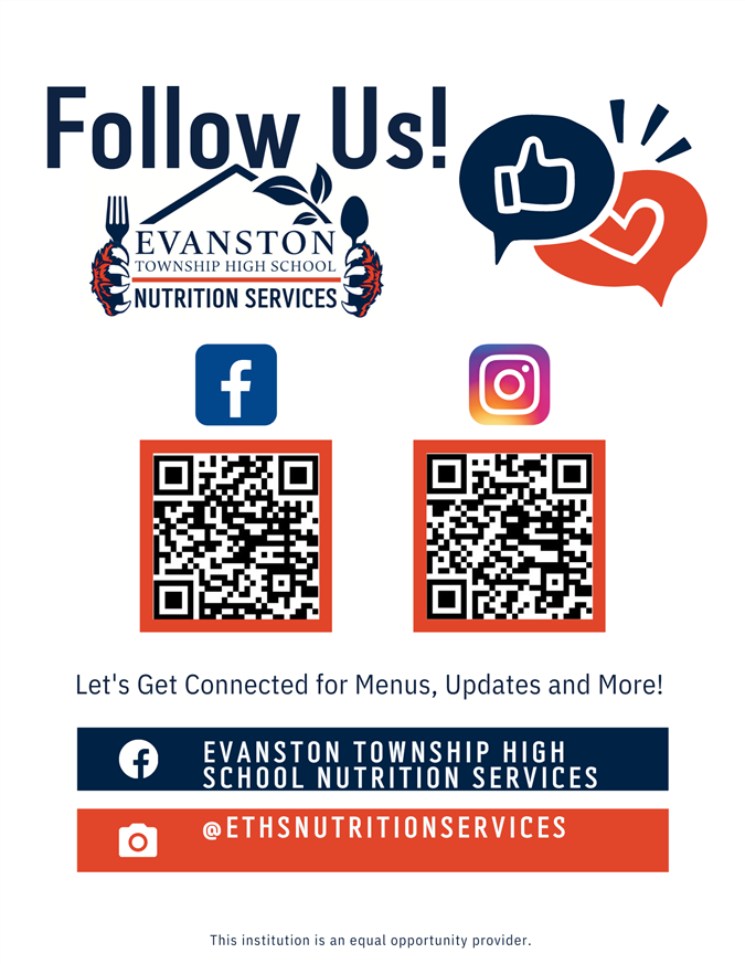 Nutrition Services flyer with information on how to connect with them on Facebook and Instagram. Nutrition Services flyer with information on how to connect with them on Facebook and Instagram.
